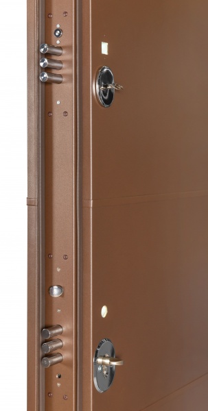 Дверь входная Булат Elegant 703 Metalic Wood - коричневая коричневый 2050x850 мм левая