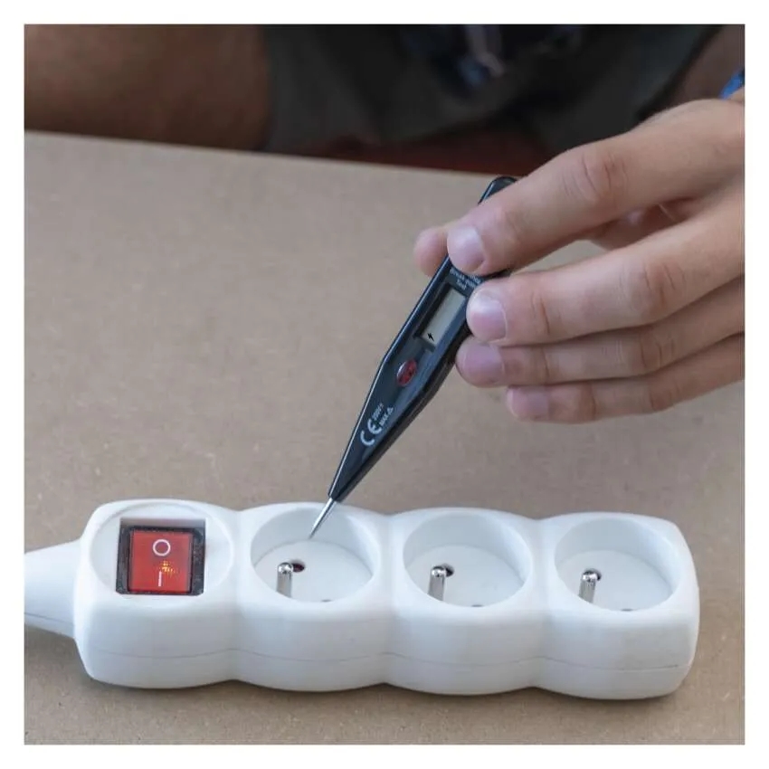 Тестер постоянного и переменного напряжения Emos M0049 АС/DC12-250 с дисплеем и оптическим сигналом