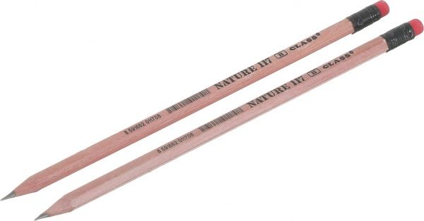 Набір олівців чорнографітних Nature 117 B 2 шт. c ластиком CLASS