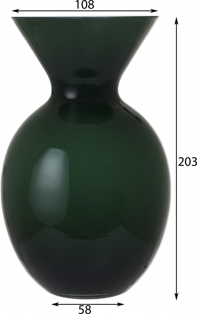 Ваза скляна Wrzesniak Glassworks Curve 20,3 см зелена 17-10762