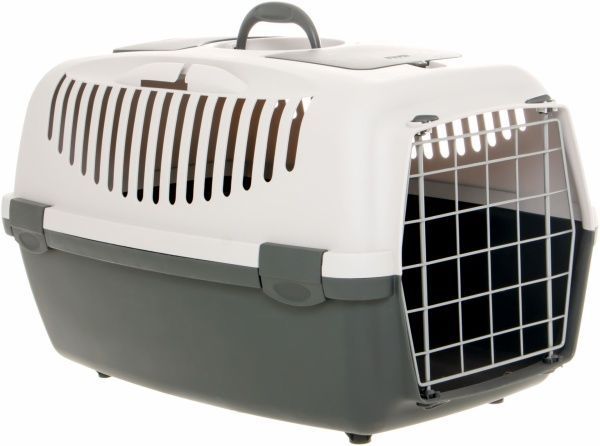 Переноска Stefanplast Gulliver 3 61х40х38 см, серый/черный серый, металл. двери