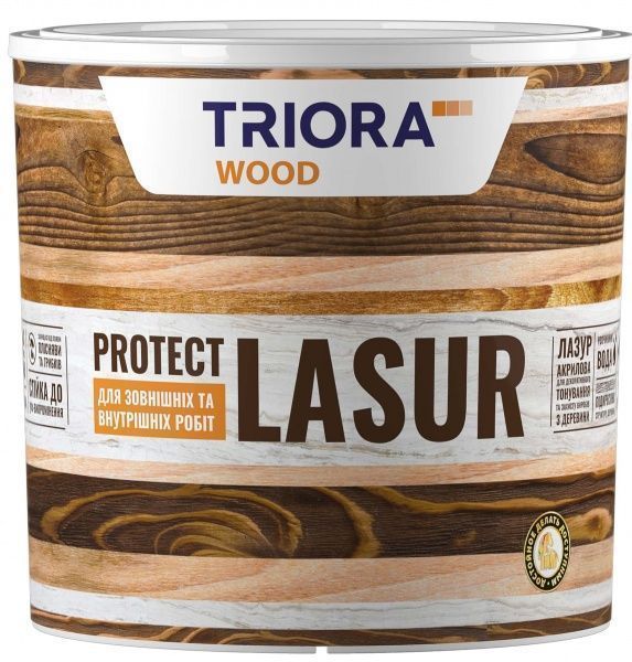 Лазур Triora акрилова для деревини каштан шовковистий глянець 0,75 л