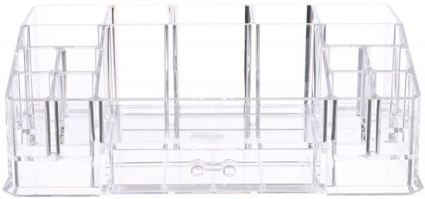 Органайзер настольный с 1 ящичком 28.5x17.5x9.8 см прозрачный Qiaofeng SF-20143