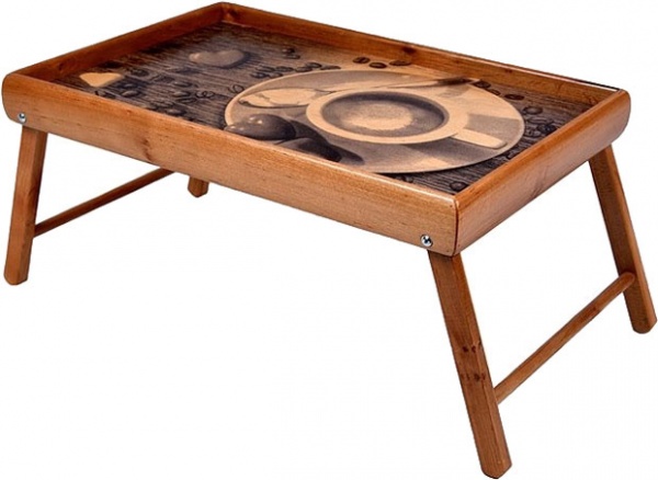 Таця на складаних ніжках міні Кава, серце 38,5x26x4 см