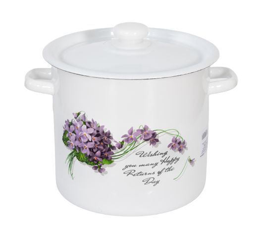 Кастрюля с крышкой эмалированная 7 л Виола Idilia