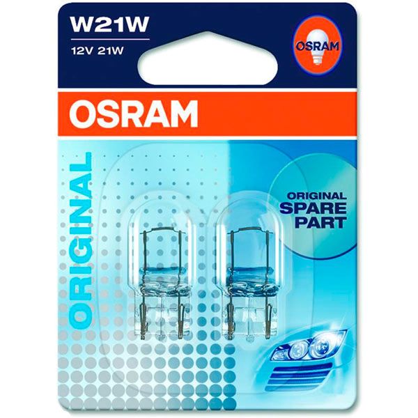 Лампа накаливания Osram (7505_02B) W21W W3x16d 12 В 5 Вт 2 шт 3200