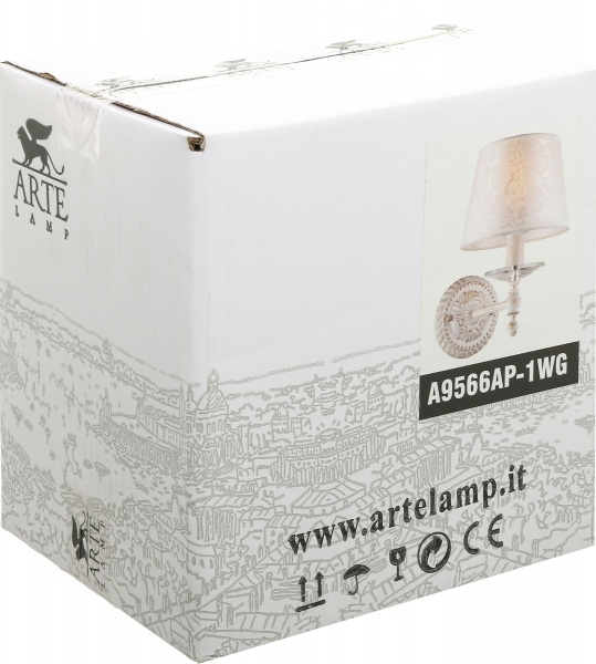 Бра Arte Lamp Granny 1x40 Вт E14 білий із золотистим A9566AP-1WG 