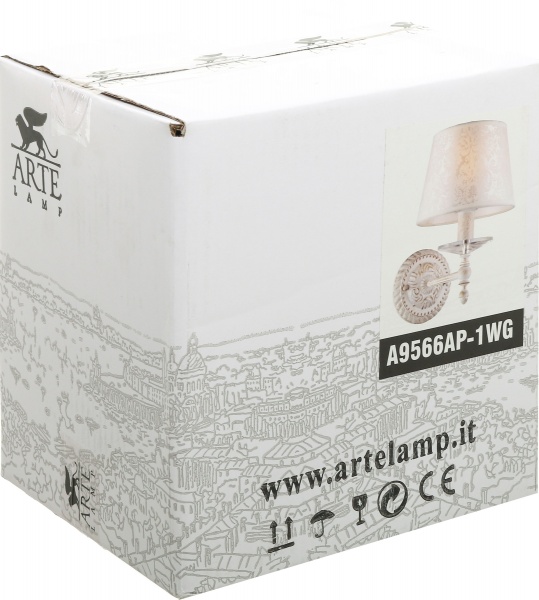 Бра Arte Lamp Granny 1x40 Вт E14 белый с золотистым A9566AP-1WG 