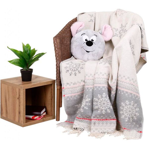 Плед Ярослав New Year cotton taupe 140x200 см