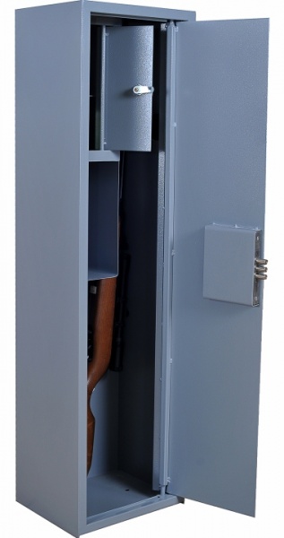 Сейф оружейный Metalzavod ШО-1000 серый (2 ружья + трейзер) 