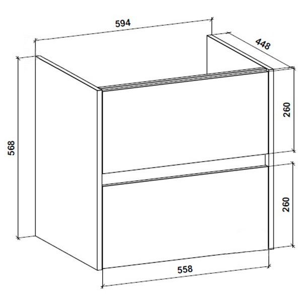 Тумба підвісна Water House Preference N2 60 МДФ базальт лофт під умив.Амальфі 60