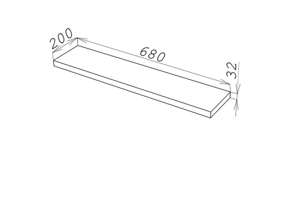 Полиця DC 680x32x200 мм дуб тахо 