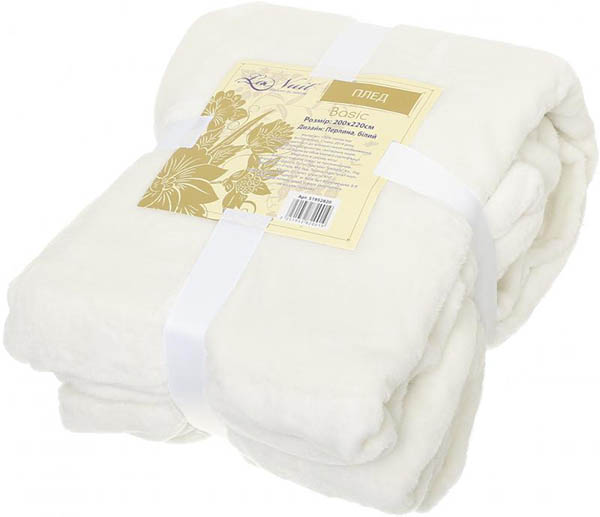 Плед Basic Жемчужина 200x220 см белый La Nuit 