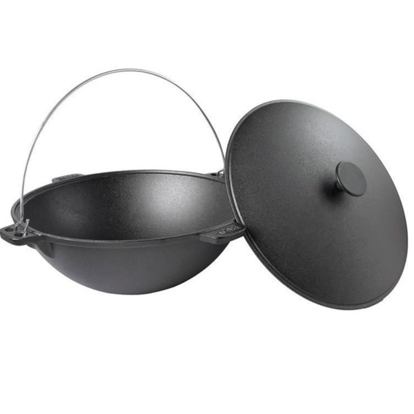 Казан Biol ø370 мм 220 мм 9 л татарський чавунний з дужкою та кришкою 0909