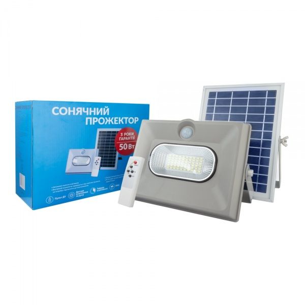 Светильник уличный настенный AllTop Прожектор LED AllTop солнечный 50W 0860A50-01 50 Вт IP65 серый 