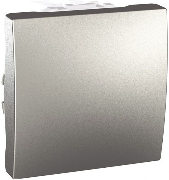 Переключатель проходной одноклавишный Schneider Electric Unica без подсветки 10 А 250В IP20 алюминий mgu3.203.30