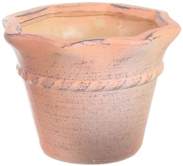 Горщик Viet Thanh Ceramic з блюдцем торбинка 15х11 см VT.9811-3 фігурний коричневий 