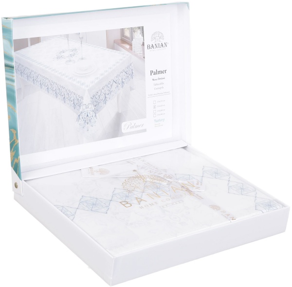 Скатерть Palmer 160x220 см бело-голубой Banian 