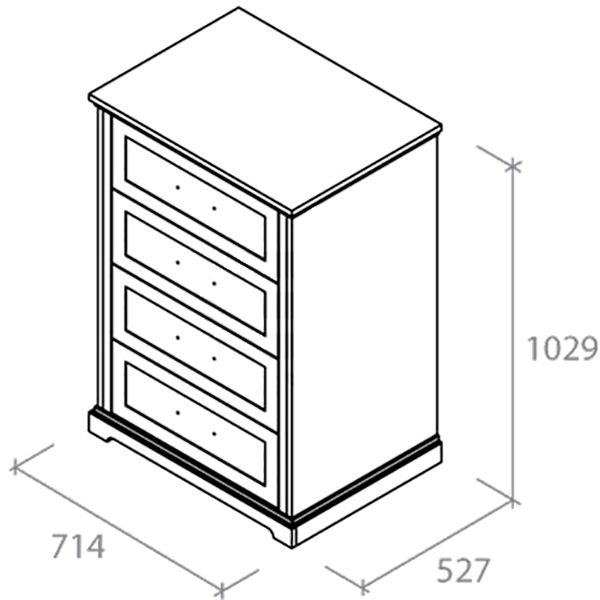 Комод Aqua Rodos Bianca 714х1029х527 мм белый