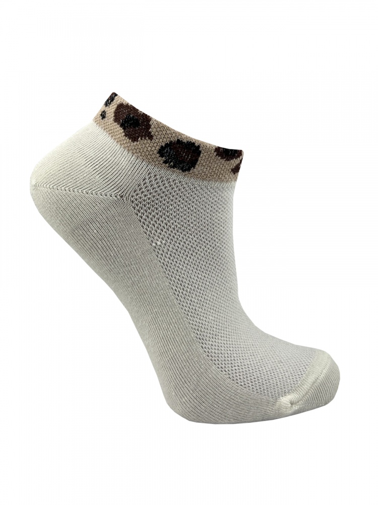 Шкарпетки жіночі Premier Socks Сітка з леопардовим принтом на борту р.23-25 молочний