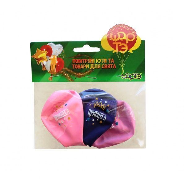 Набор воздушных шариков Шарте «Принцесса» с рисунком разноцветный 3 шт.
