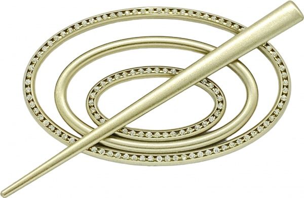 Заколка Овал 3 Элит 60х100 мм антик светлый В0032-5 MISLT