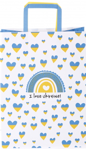 Пакет паперовий 250х150х345 білий з ручками