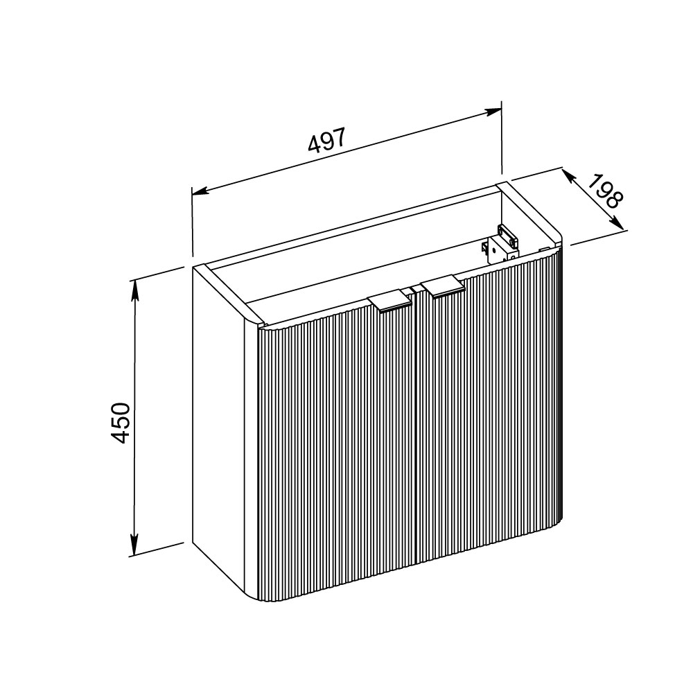 Тумба підвісна Aqua Rodos FROST MINІ (BLACK-MATT-PVC) з умивальником BAR-WC 50 см