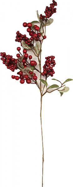 Декорація новорічна Гілка з ягодами калини різдвяна 71 см EPI-40339F