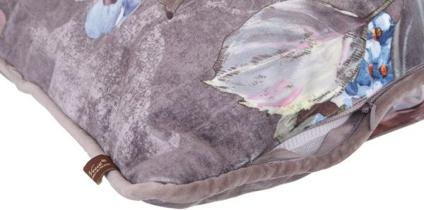 Подушка декоративная Велюр Nellie 50x50 см серый с принтом La Nuit 