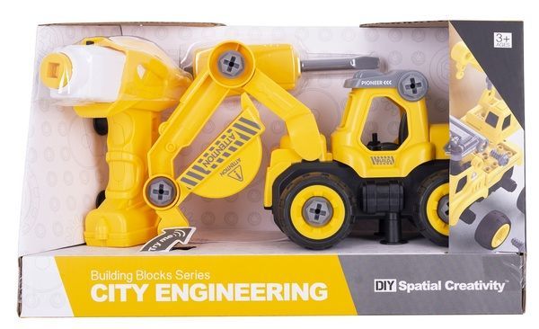 Игровой набор DIY Spatial Creativity Конструктор Экскаватор с электрическим двигателем CJ-1365027