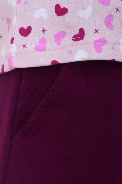 Костюм домашній жіночий Flis clothes Серденько футболка + шорти р. XL рожевий із принтом 