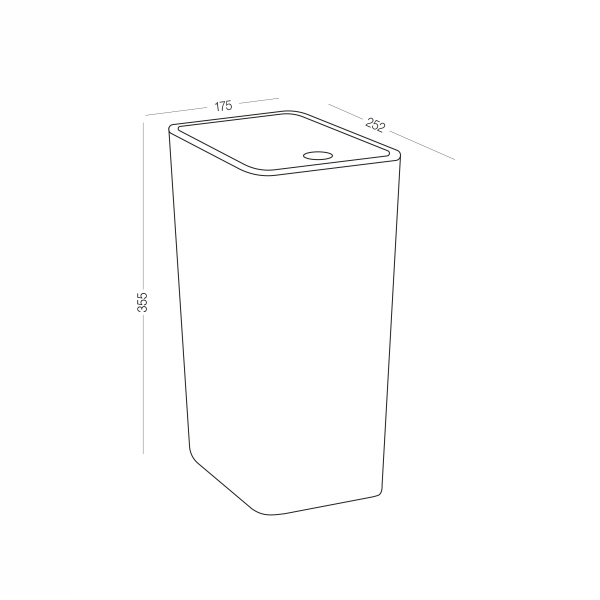 Ведро для мусора MVM 12 л серый BIN-14 12L GRAY