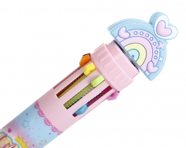 Ручка шариковая на 10 цветов единорог 