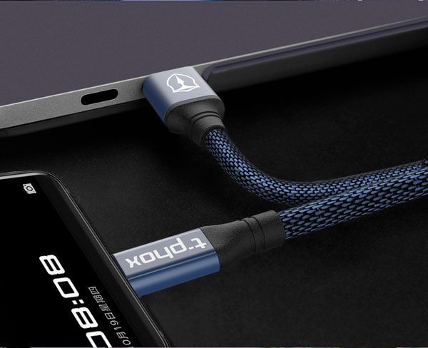 Кабель T-PHOX USB Type-C 1.2 м синій (T-C810 Blue) Speed 