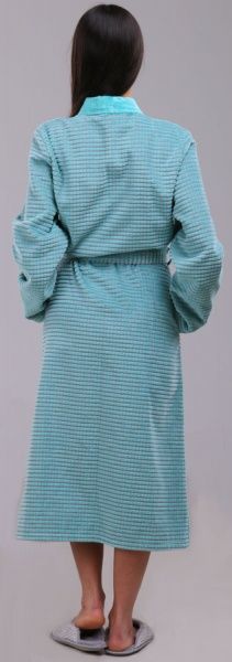 Халат велюровий Cawo Checked р. 40 ментоловий 