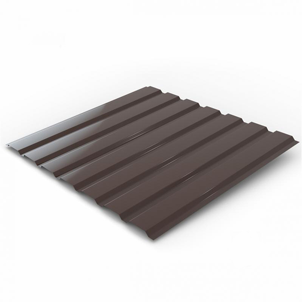 Профнастил глянцевый PSM ПР-15А 1155x2500 мм RAL 8017 коричневый