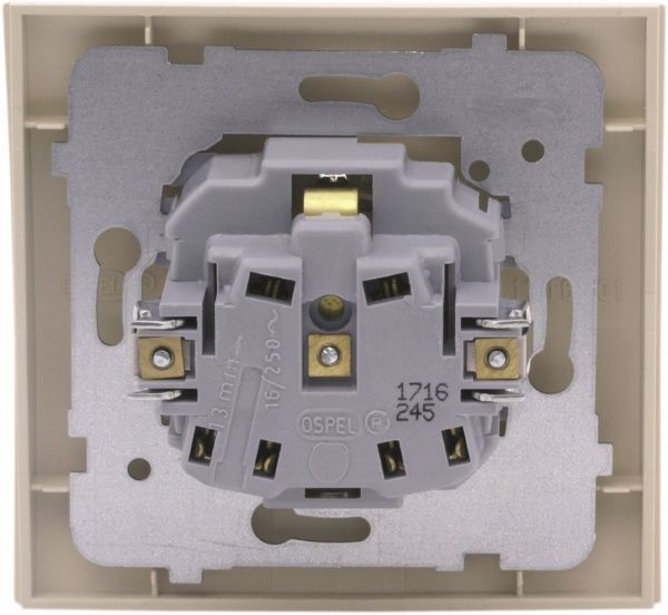 Розетка с заземлением Ospel Kier 16 А 250 В без шторок кремовый GP-1WS/01
