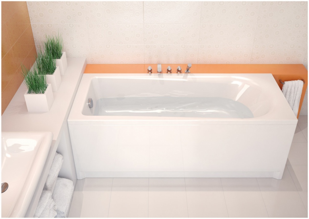 Ванна акриловая Cersanit Flavia 150х70 см c креплением к стене