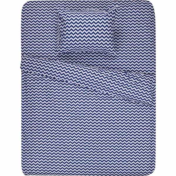 Комплект постільної білизни полуторний La Nuit Basic Зигзаг синій