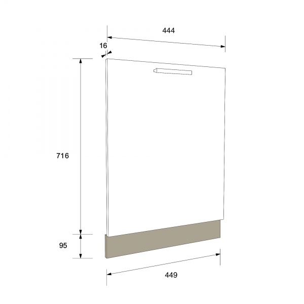 Фасад для посудомийної машини Аліна дуб сонома/лате 713х446