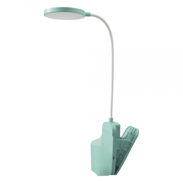 Настольная лампа аккумуляторная с клипсой 3000-6500 К 5 Вт зеленый TGX-7079 