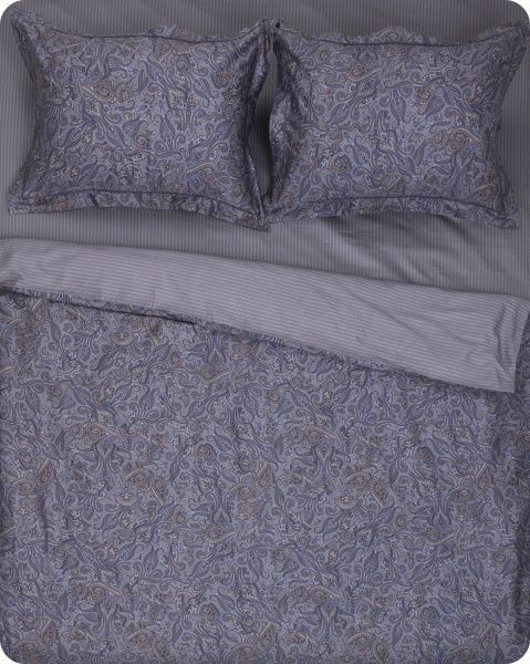 Комплект постельного белья Ornamento 2 серый с коричневым Lameirinho 