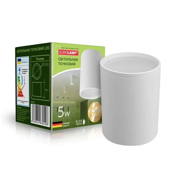 Светильник точечный Eurolamp Тубус LED 5 Вт 4000 К белый 