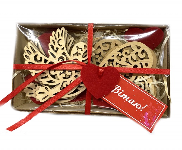 Декор із фанери до дня Святого Валентина 10 шт. Аплі-Краплі