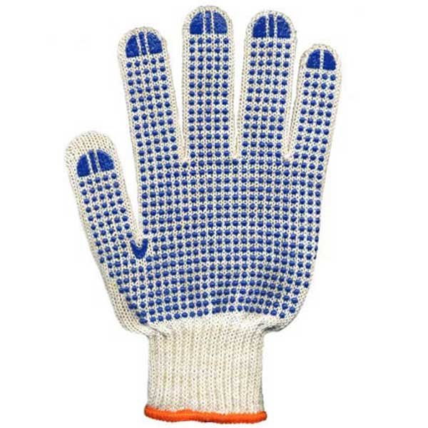 Рукавички робочі 4 нитки з ПВХ точкою V8410 білі