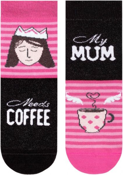 Носки детские Conte-Kids CK (ВЕСЕЛЫЕ НОЖКИ) рис.337 17С-10СП р.18 черно-розовый с рисунком 