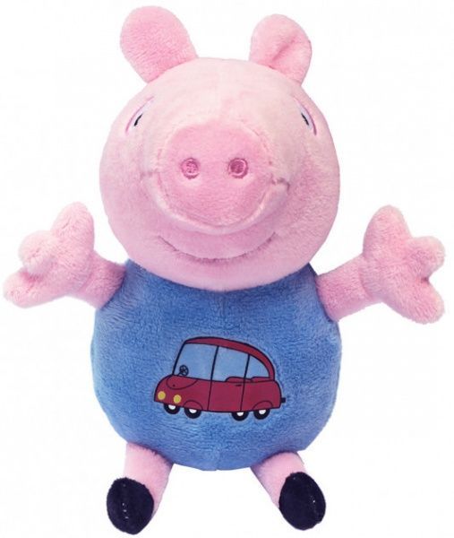 Мягкая игрушка Peppa Pig Джордж с вышитой машинкой 18 см