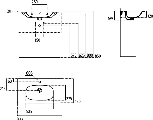 Умивальник Ideal Standard Tesi 80 СM T350901