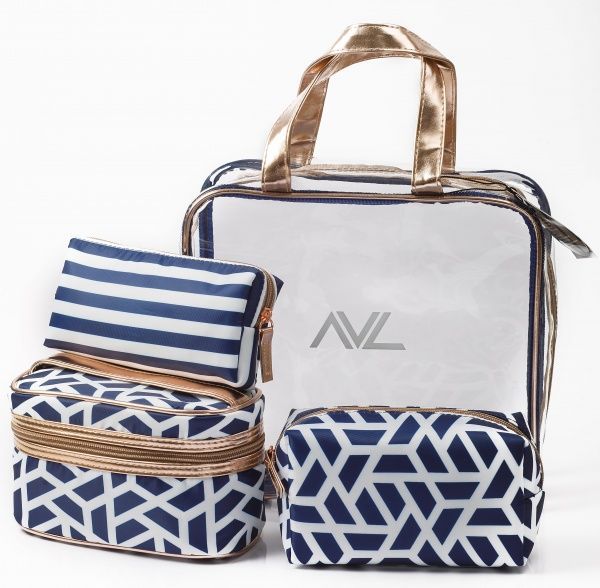 Набор косметичек AVL 4 шт. сине-белый 36004 